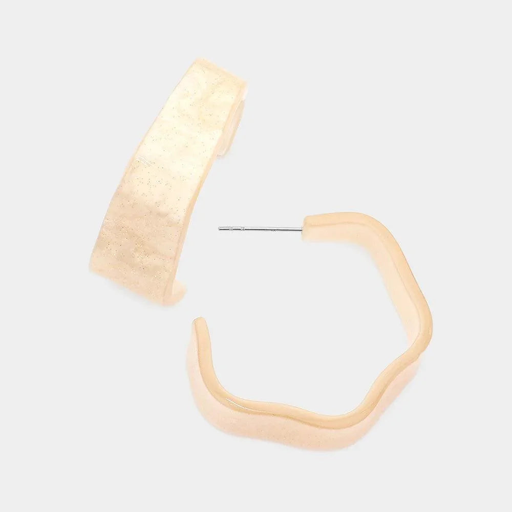 Wavy Celluloid Acetate Hoop Earrings - Jewelry Store by Erik Rayo