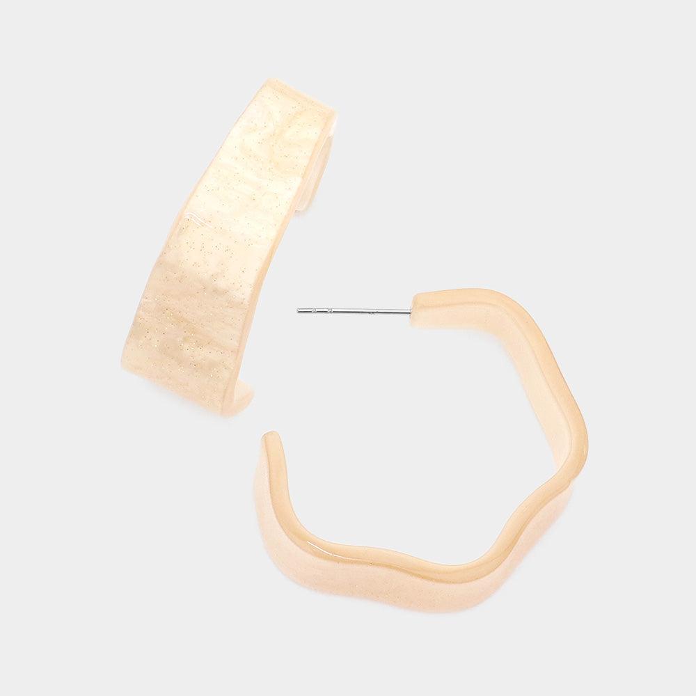 Wavy Celluloid Acetate Hoop Earrings