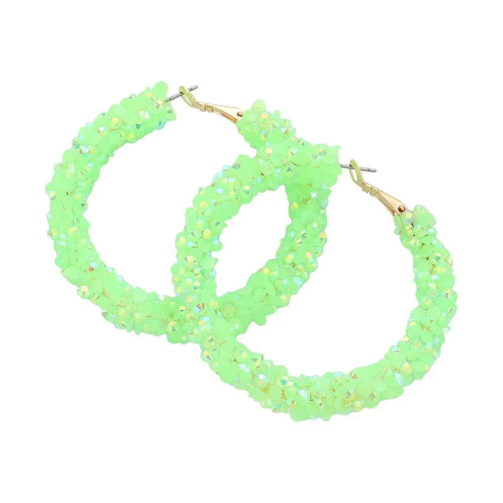 Faceted Beaded Hoop Earrings - Jewelry Store by Erik Rayo