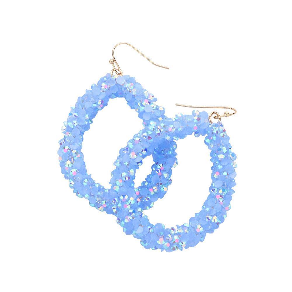 Blue Faceted Beaded Teardrop Dangle Earring - Jewelry Store by Erik Rayo