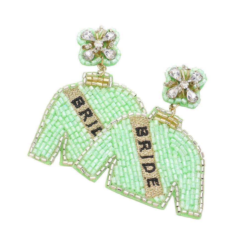 BRIDE Felt Back Beaded Suit Dangle Earrings - Jewelry Store by Erik Rayo