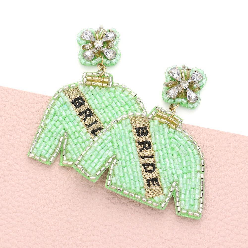 BRIDE Felt Back Beaded Suit Dangle Earrings - Jewelry Store by Erik Rayo