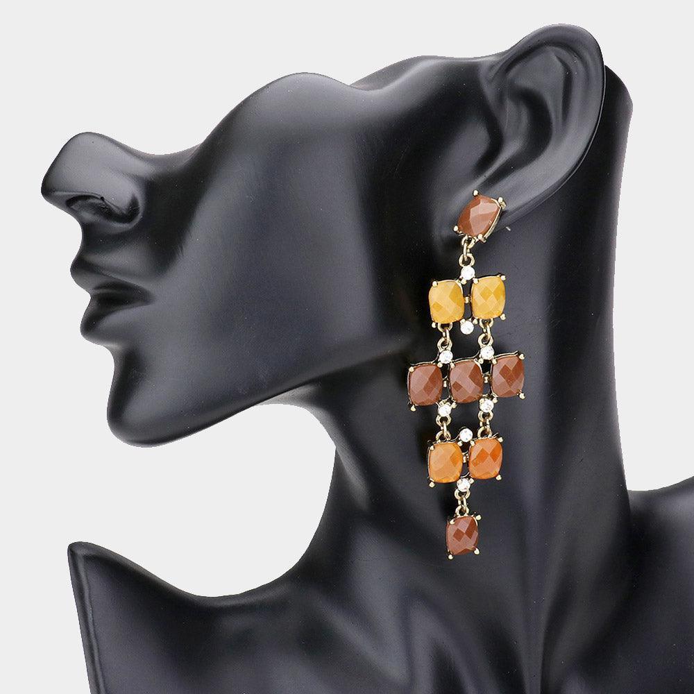 Brown Ombre Chandelier Earrings - Jewelry Store by Erik Rayo