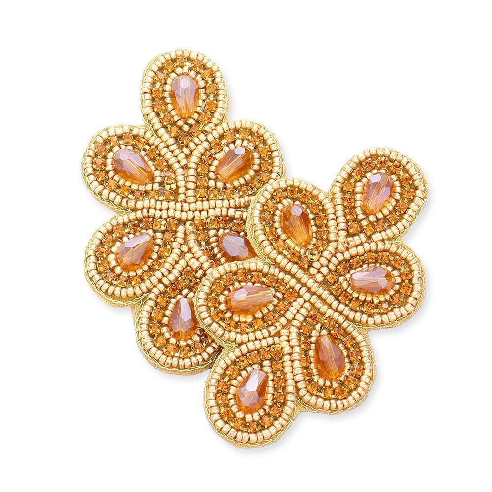 Felt Back Beaded Teardrop Cluster Earrings - Jewelry Store by Erik Rayo