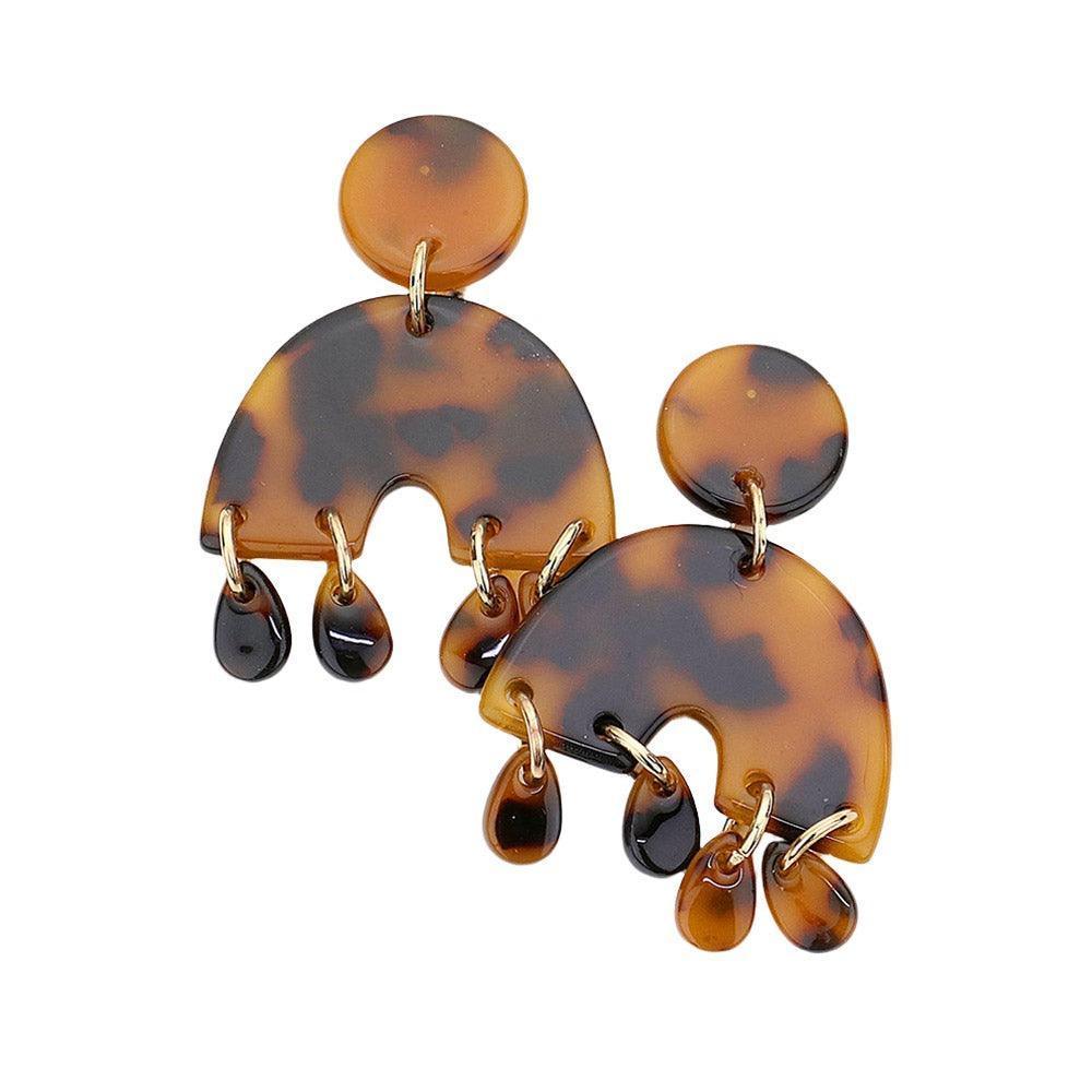 Abstract Celluloid Acetate Tortoise Resin Link Earrings - Jewelry Store by Erik Rayo