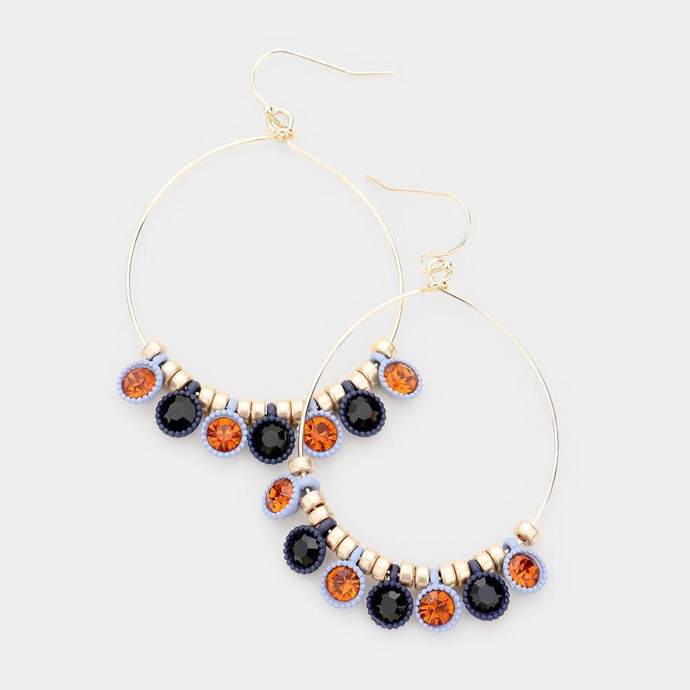 Gold Resin Bezel Crystal Dangle Earrings - Jewelry Store by Erik Rayo