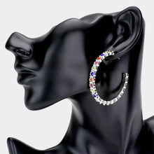 Load image into Gallery viewer, Stone Embellished Half Hoop Earrings
