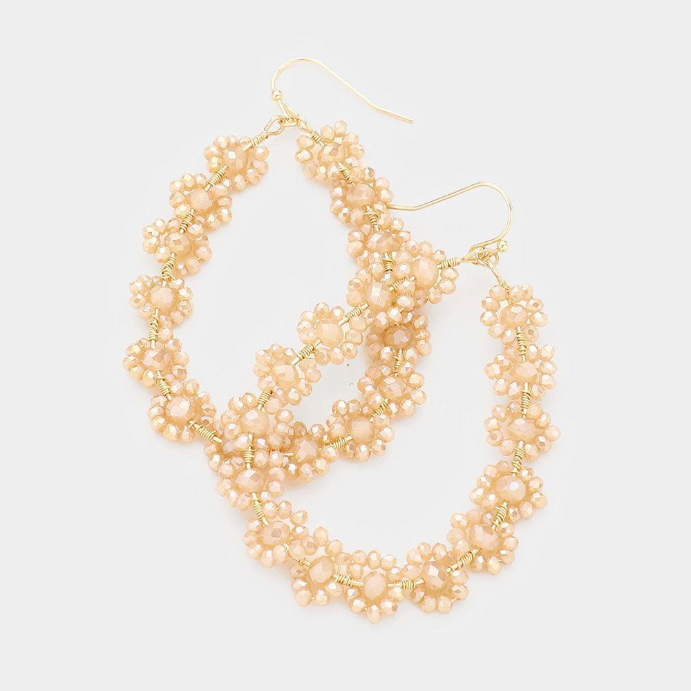 Faceted Bead Cluster Floral Teardrop Earrings - Jewelry Store by Erik Rayo