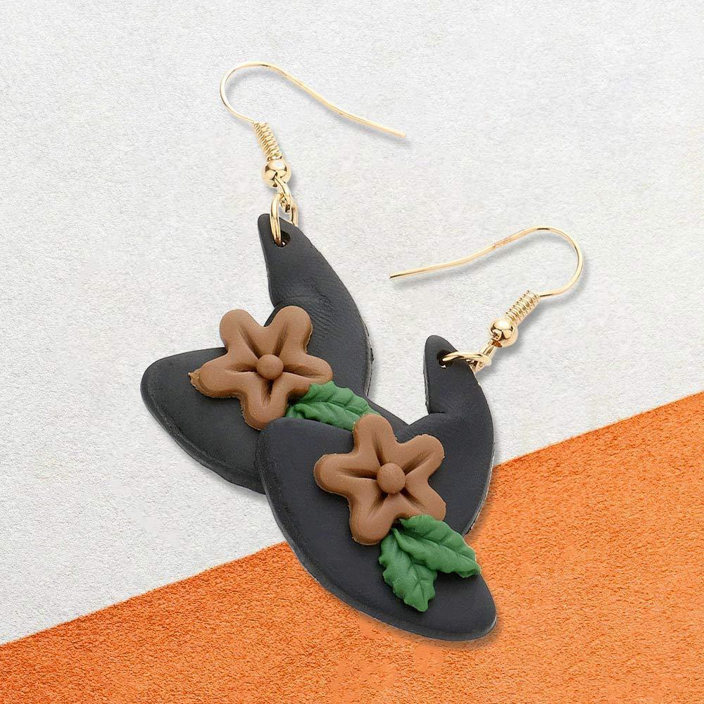 Black Polymer Clay Witch Hat Dangle Earrings - Jewelry Store by Erik Rayo