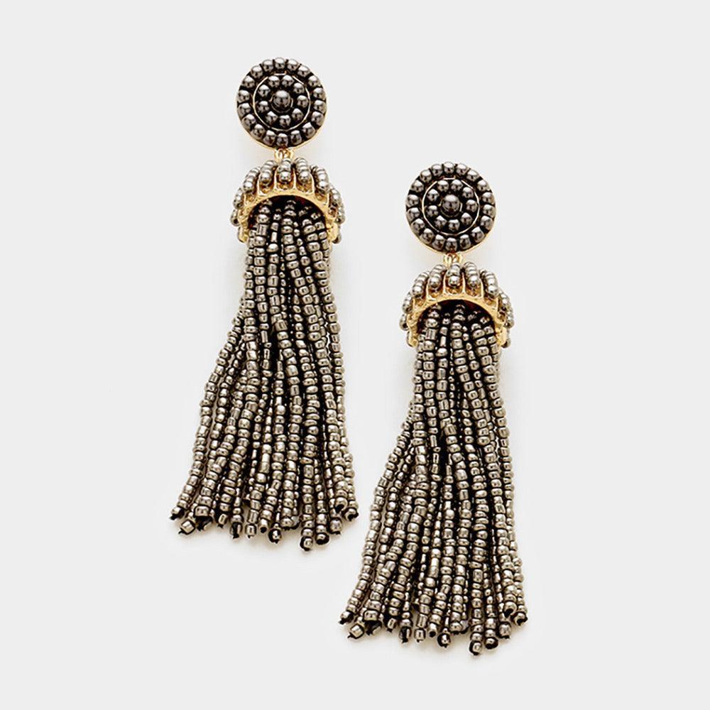 Beaded Tassel Earrings - Jewelry Store by Erik Rayo