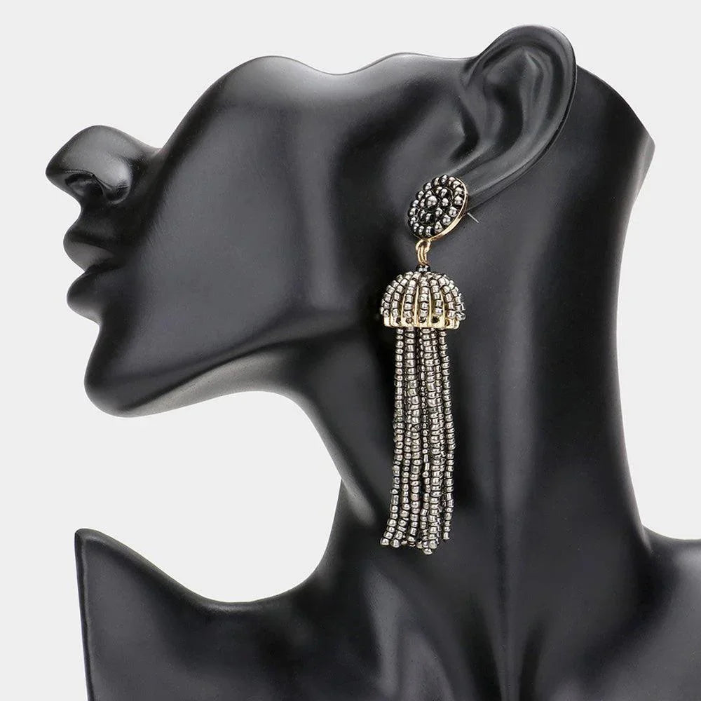 Beaded Tassel Earrings - Jewelry Store by Erik Rayo