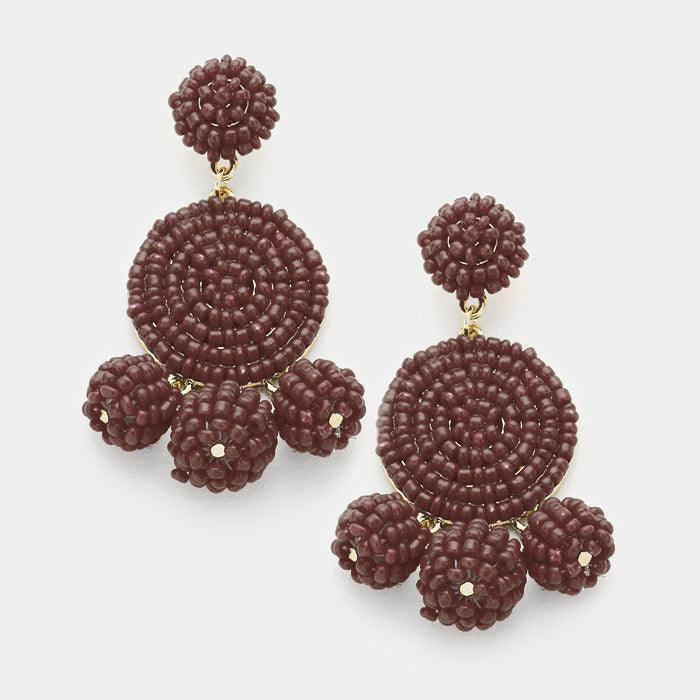 Gold Beaded triple ball earrings - Jewelry Store by Erik Rayo