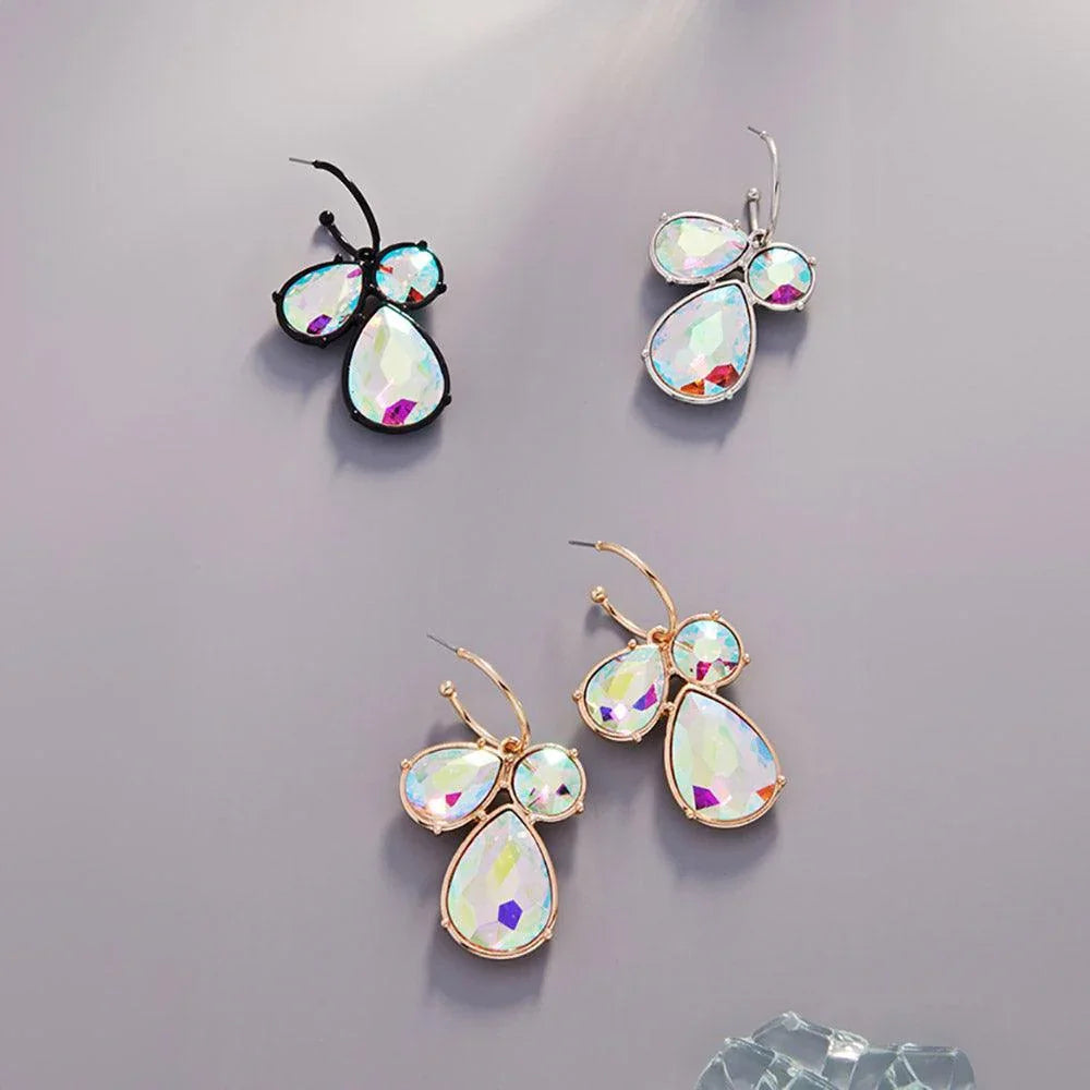 Black Teardrop Crystal Stone Dangle Earrings - Jewelry Store by Erik Rayo