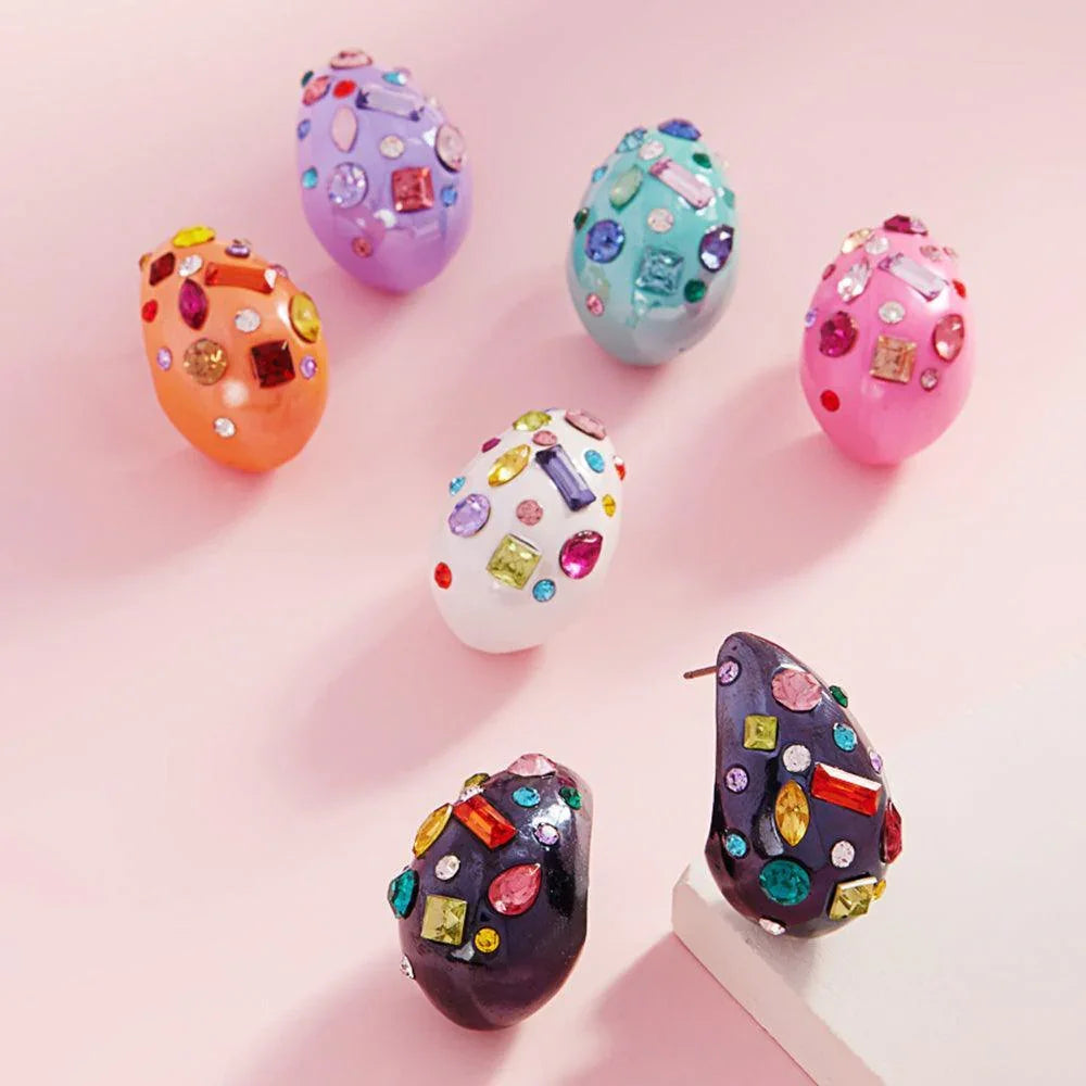 Black Multi Stone Paved Teardrop Earrings - Jewelry Store by Erik Rayo