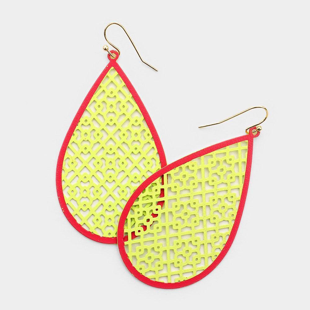 Filigree Moroccan Shaped Teardrop Earrings - Jewelry Store by Erik Rayo