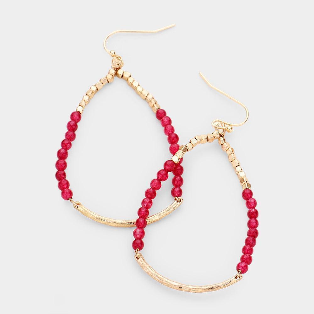 Gold Ball Bead Metal Dangle Earrings - Jewelry Store by Erik Rayo