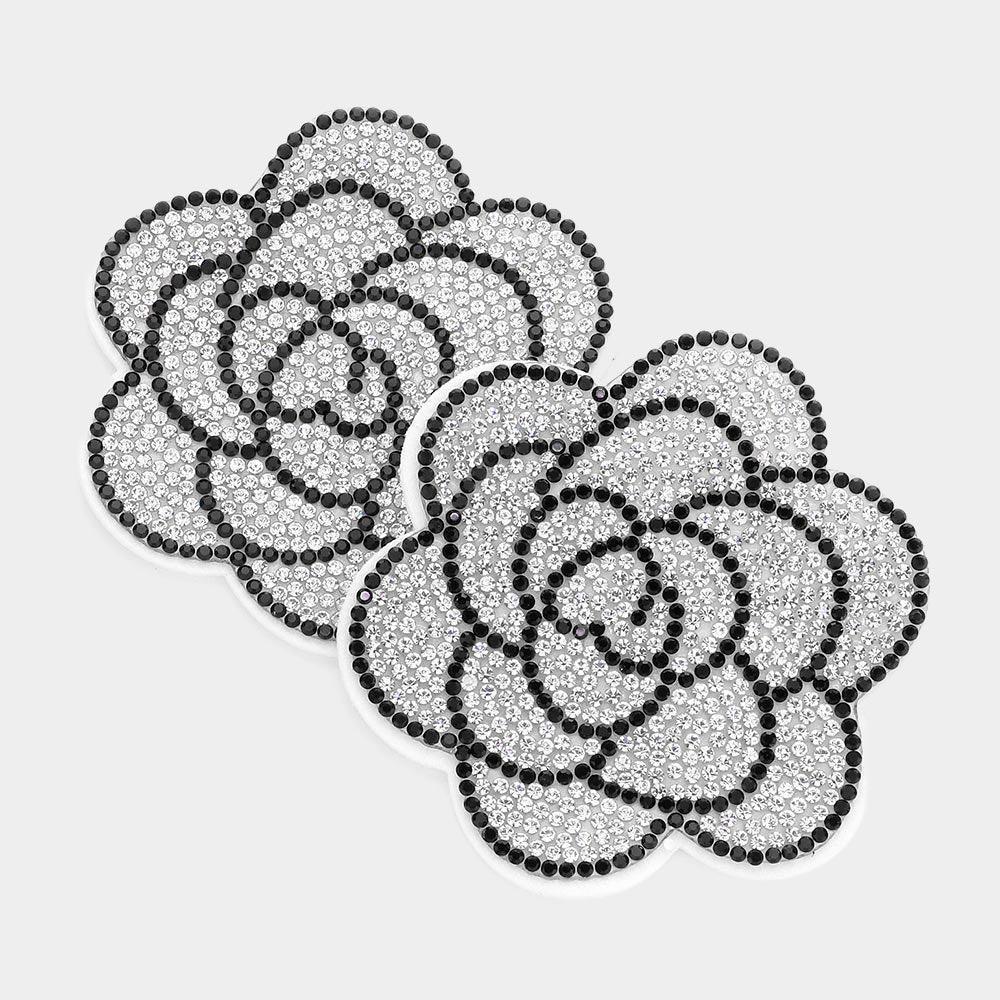 Clear Felt Back Bling Flower Earrings - Jewelry Store by Erik Rayo