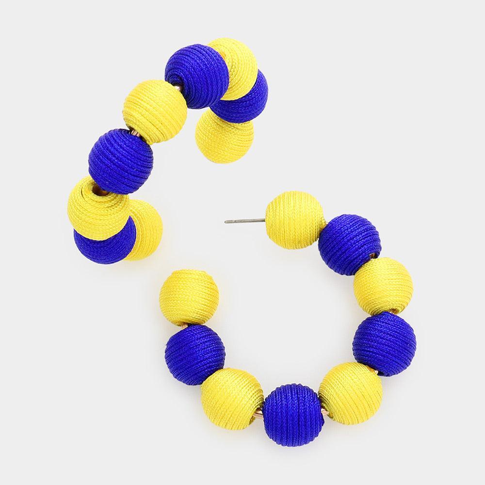 Thread Ball Open Hoop Earrings - Jewelry Store by Erik Rayo