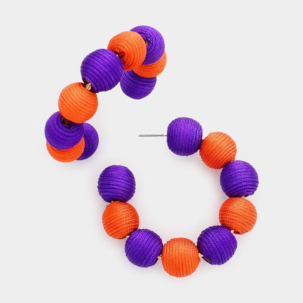 Thread Ball Open Hoop Earrings - Jewelry Store by Erik Rayo