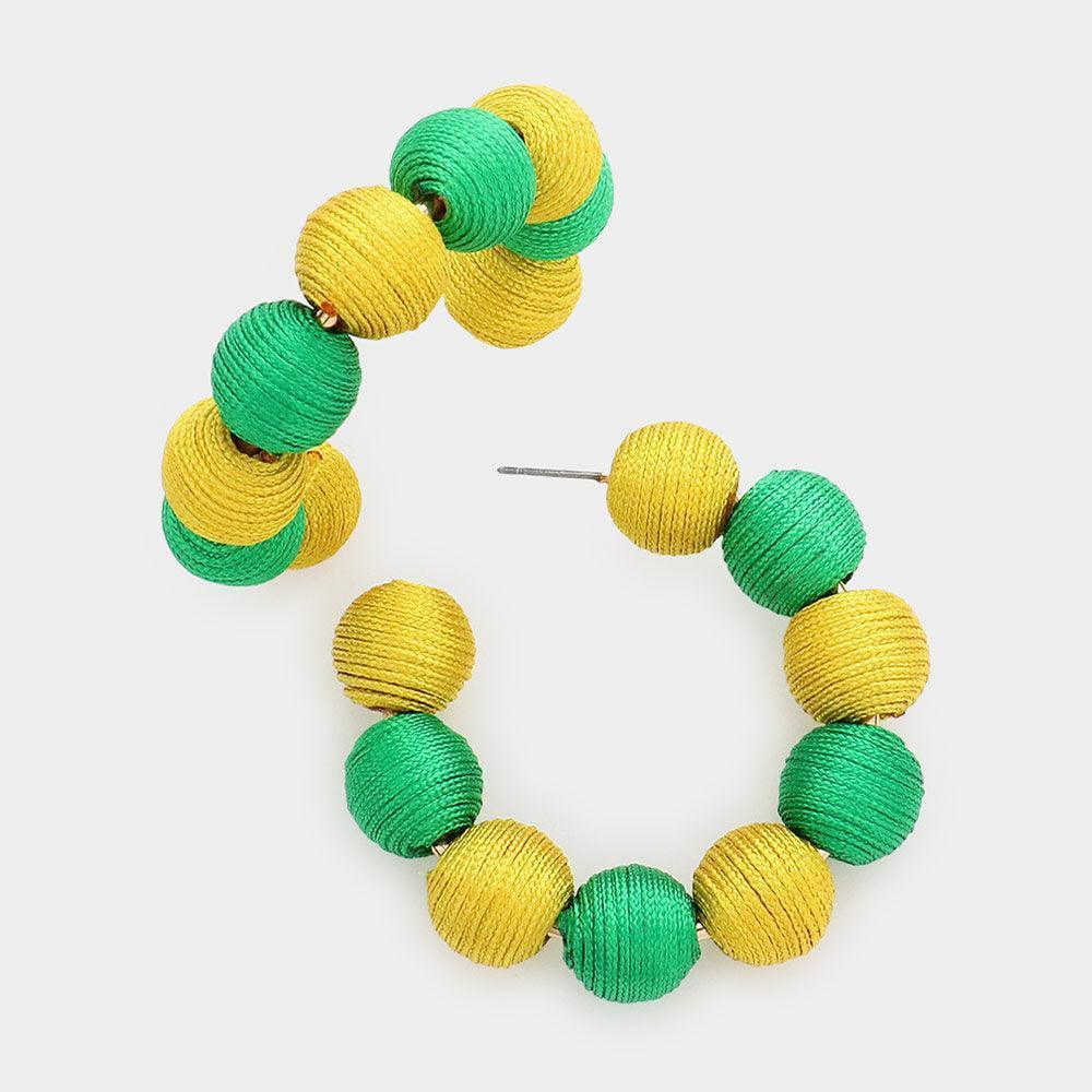Thread Ball Open Hoop Earrings - Jewelry Store by Erik Rayo