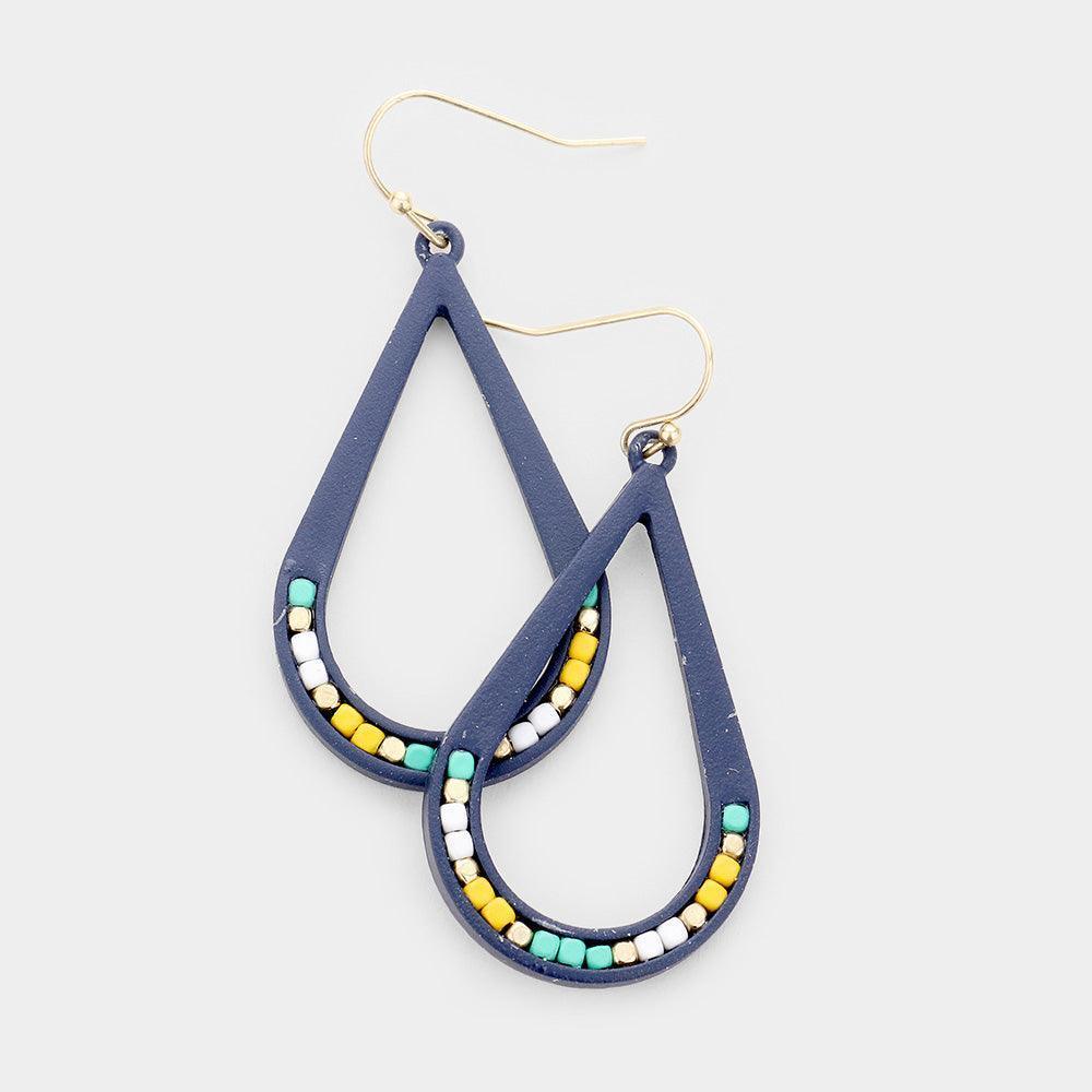 Resin Teardrop Seed Bead Earrings - Jewelry Store by Erik Rayo