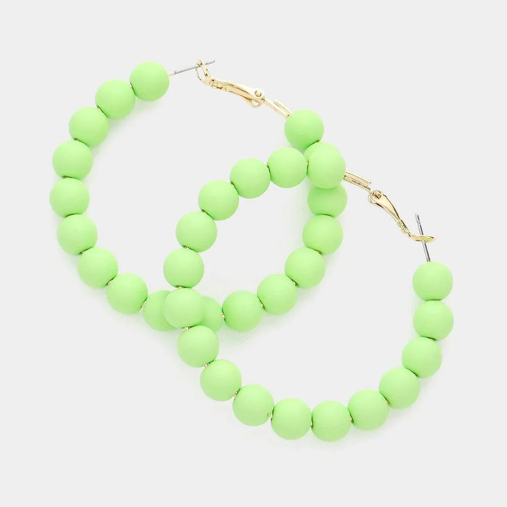 Green Colored Ball Cluster Hoop Earrings - Jewelry Store by Erik Rayo