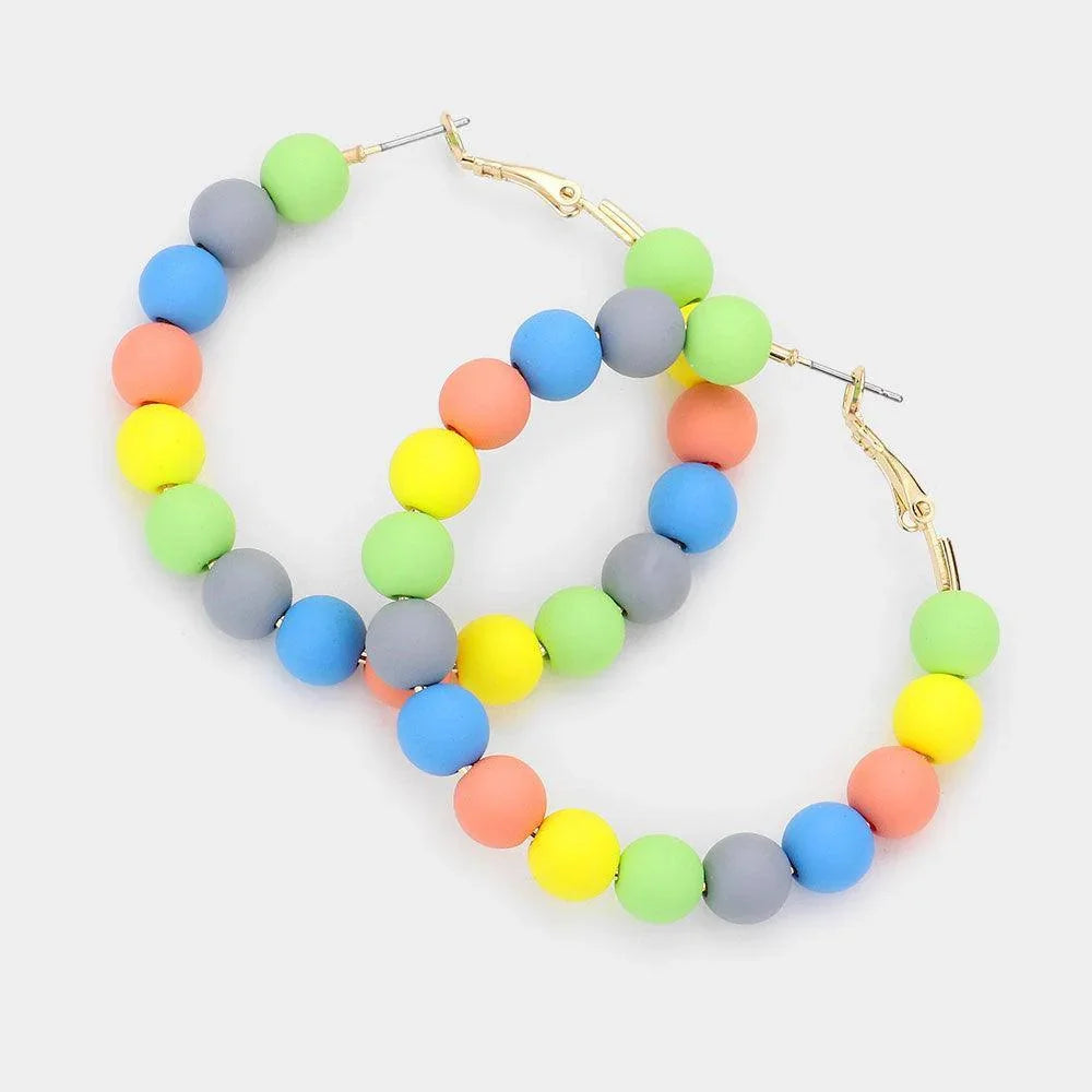 Colored Ball Cluster Hoop Earrings - Jewelry Store by Erik Rayo