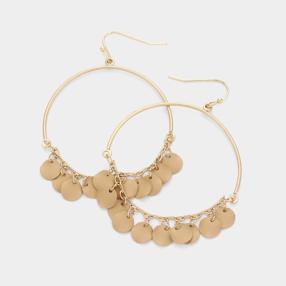 Crushed Metal Disc Dangle Earrings - Jewelry Store by Erik Rayo