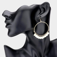 Load image into Gallery viewer, White Crushed Metal Disc Dangle Earrings
