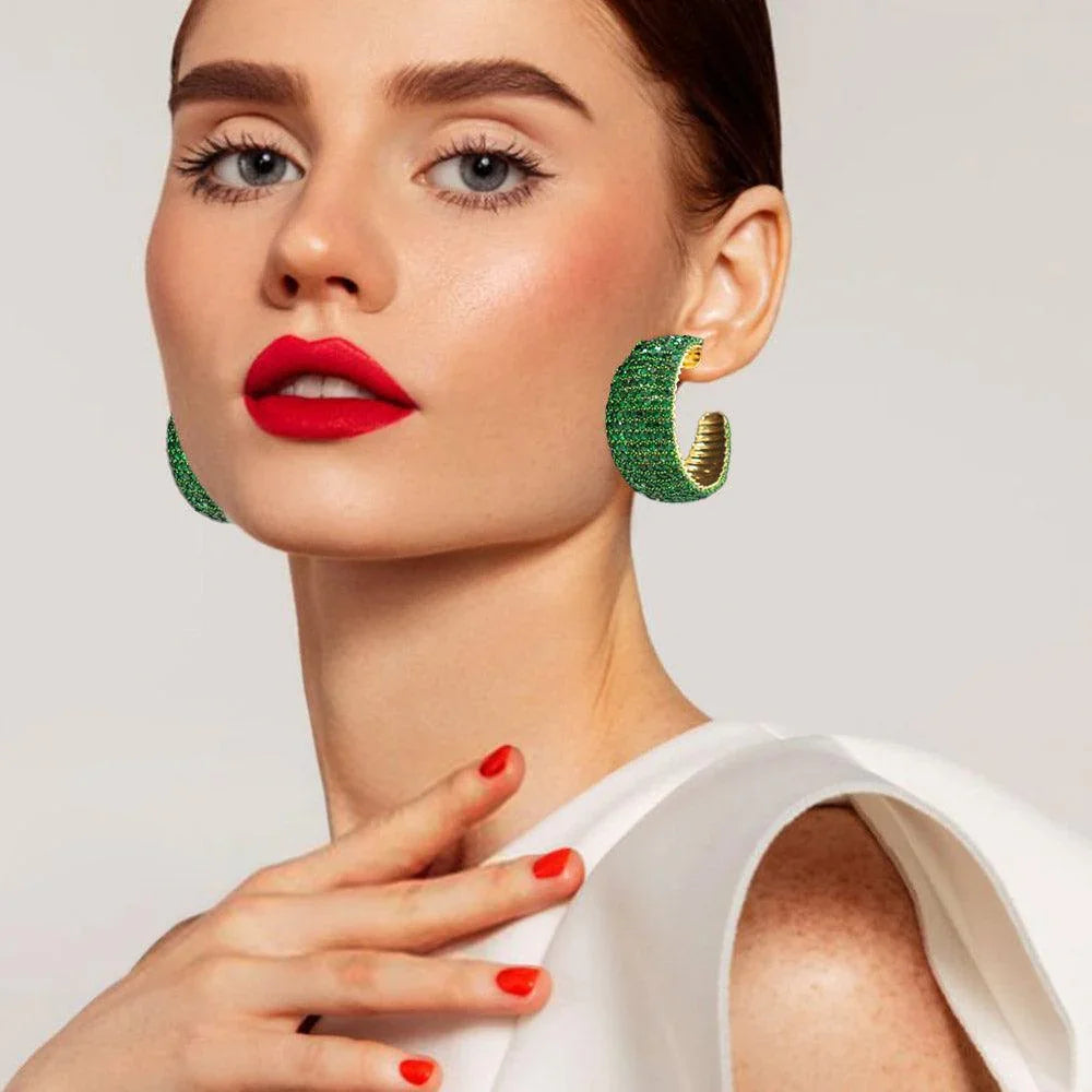 Gold Bling Hoop Earrings - Jewelry Store by Erik Rayo