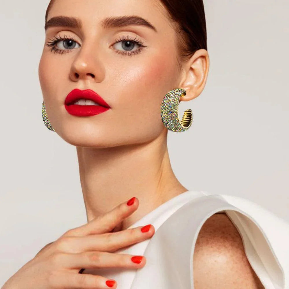 Gold Bling Hoop Earrings - Jewelry Store by Erik Rayo