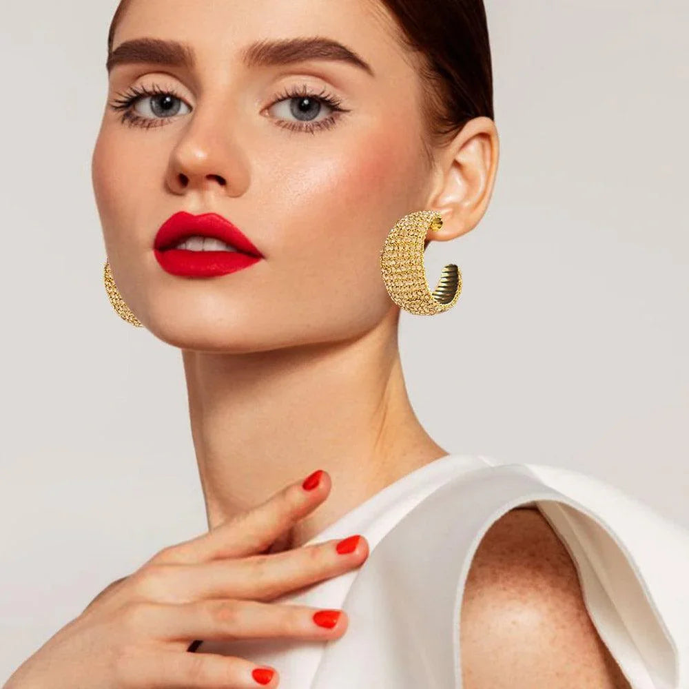 Gold Bling Hoop Earrings - Jewelry Store by Erik Rayo