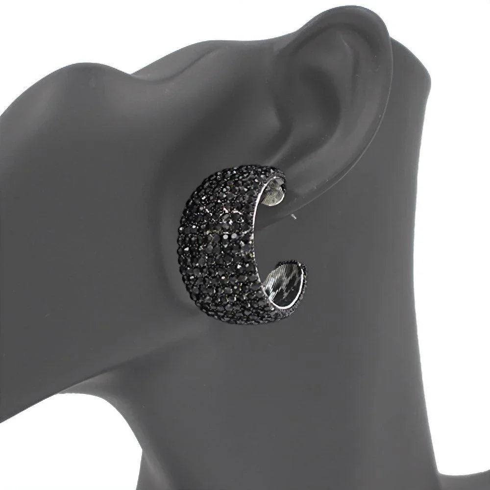 Black Bling Hoop Earrings - Jewelry Store by Erik Rayo