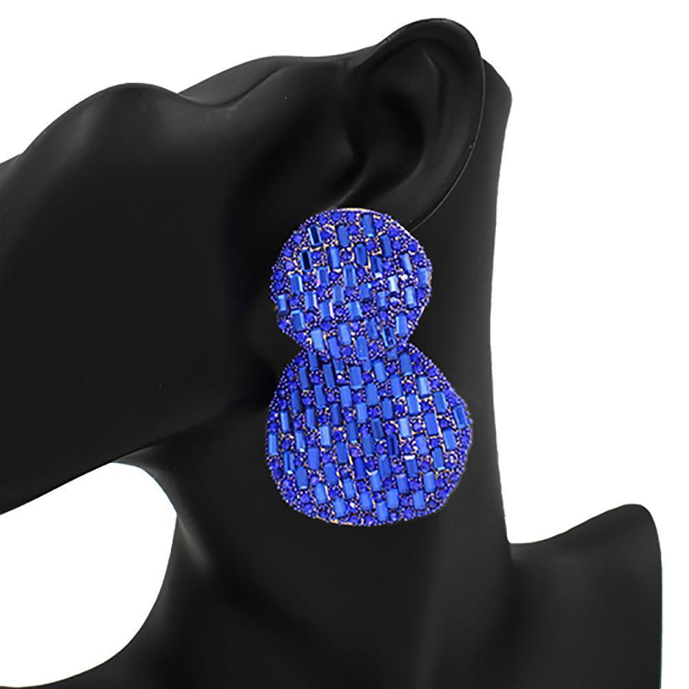 Crushed Bling Double Round Link Dangle Earrings - Jewelry Store by Erik Rayo