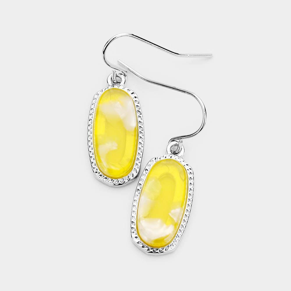 Yellow Gem Stone Dangle Earrings - Jewelry Store by Erik Rayo