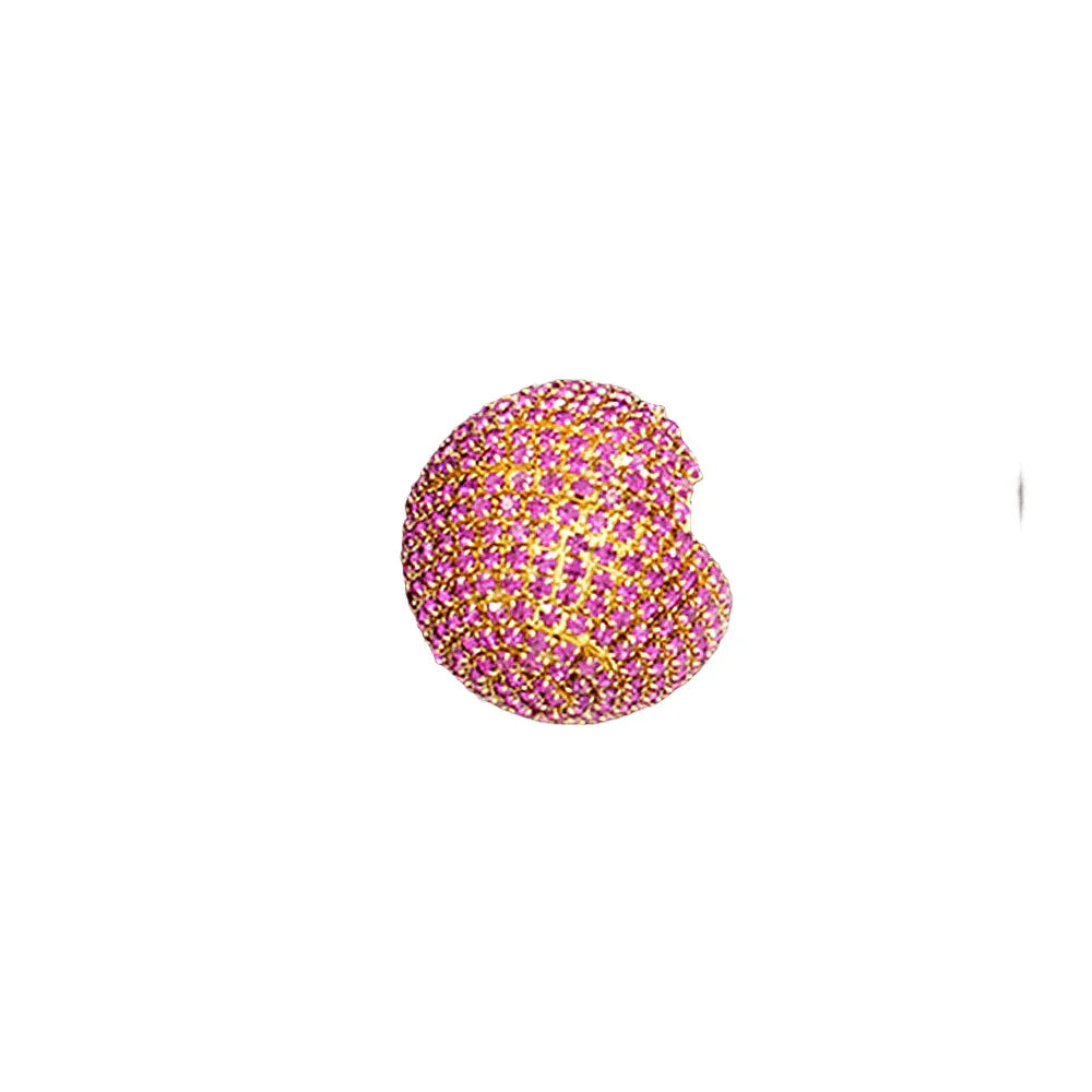Red Rhinestone Studded Ball Earrings - Jewelry Store by Erik Rayo