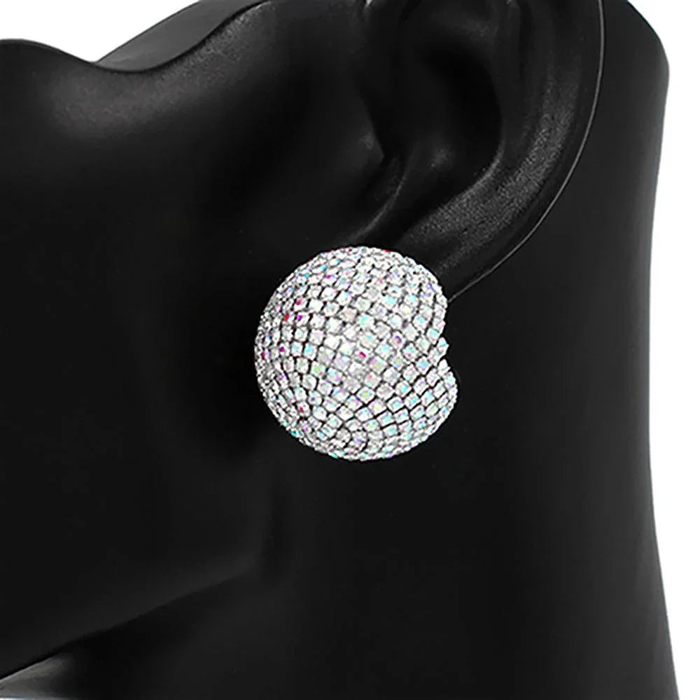 Rhinestone Studded Ball Earrings - Jewelry Store by Erik Rayo