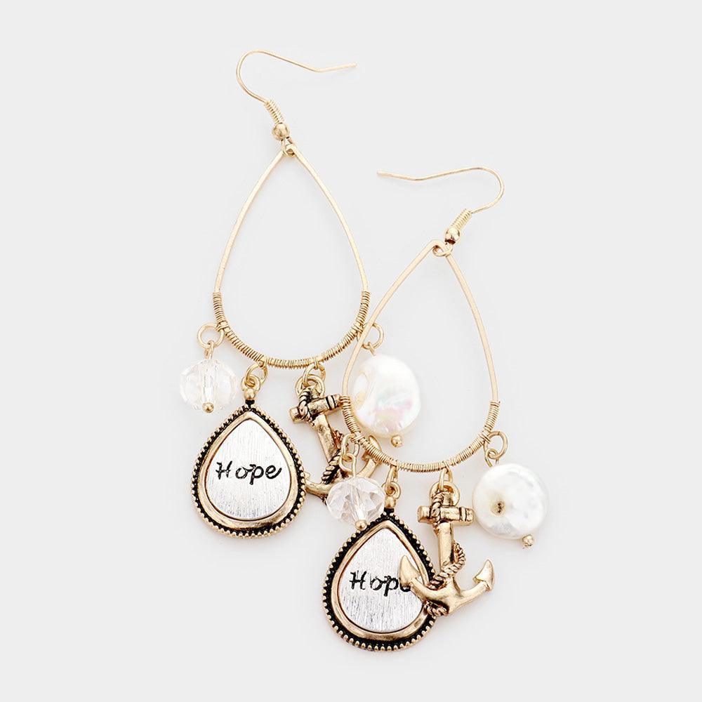 Silver Hope Anchor Dangle Earrings - Jewelry Store by Erik Rayo