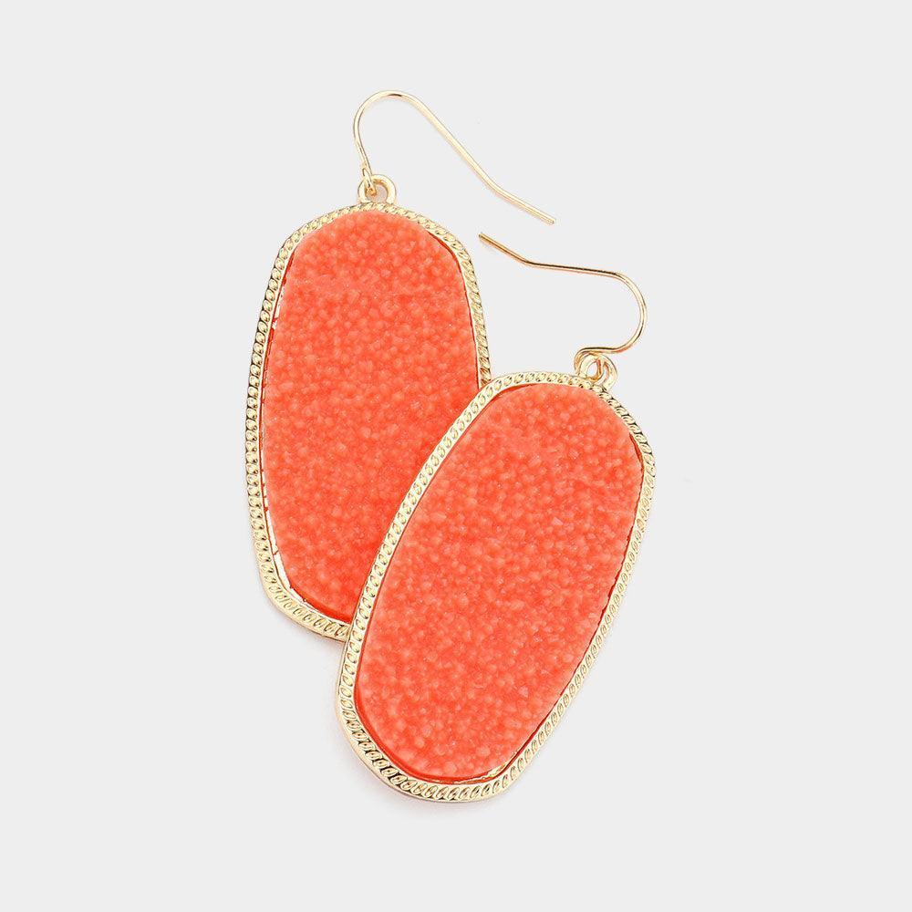 Druzy Hexagon Dangle Earrings - Jewelry Store by Erik Rayo