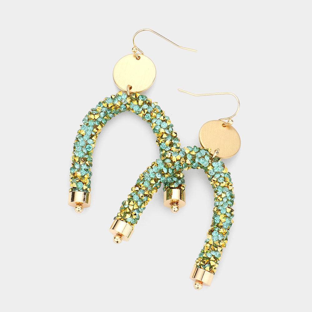 Stone Cluster Arch Dangle Earrings - Jewelry Store by Erik Rayo