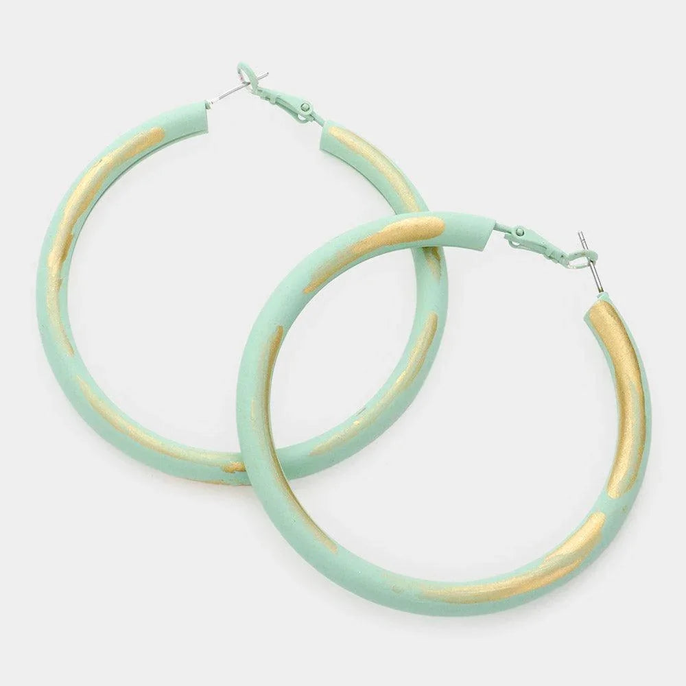 Gold Painted Hoop Earrings - Jewelry Store by Erik Rayo
