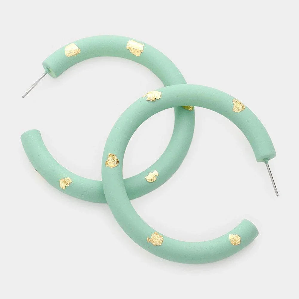 Gold Painted Hoop Earrings - Jewelry Store by Erik Rayo