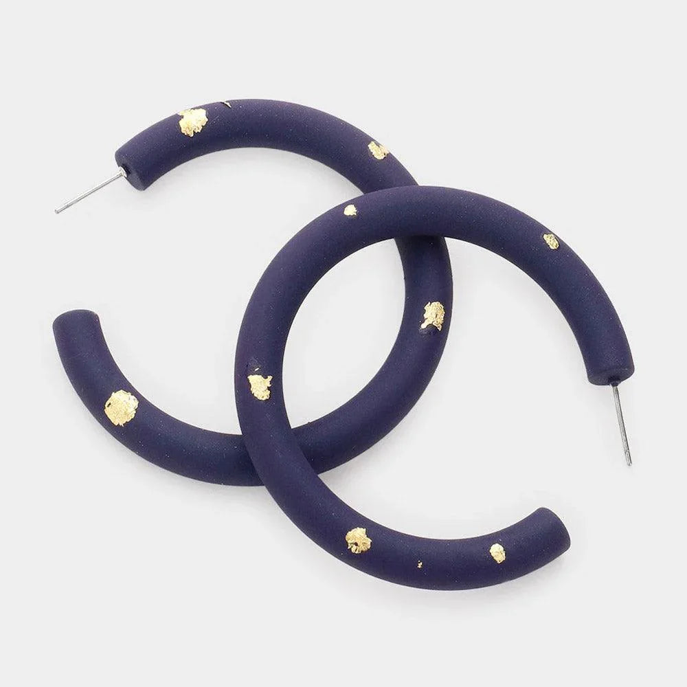 Gold Painted Hoop Earrings - Jewelry Store by Erik Rayo