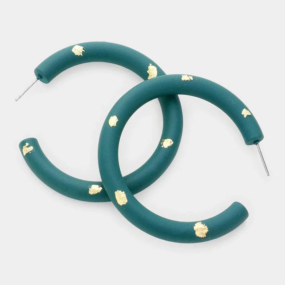 Gold Painted Hoop Earrings - Jewelry Store by Erik Rayo
