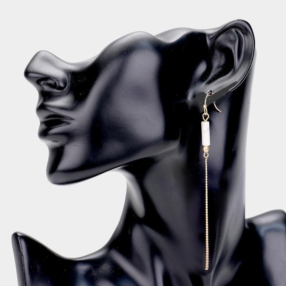 Gold Natural Stone Drop Earrings - Jewelry Store by Erik Rayo