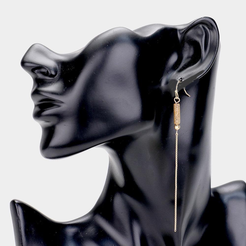 Gold Natural Stone Drop Earrings - Jewelry Store by Erik Rayo