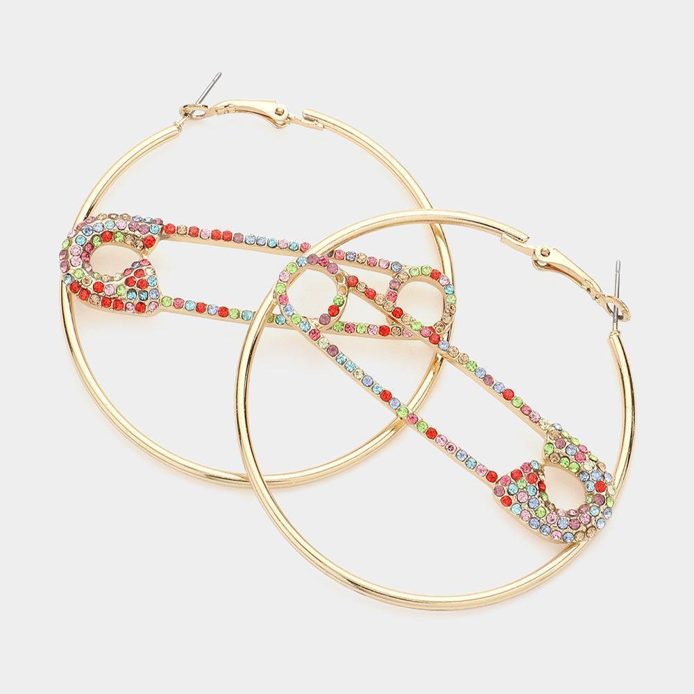 Paperclip Centered Hoop Earrings - Jewelry Store by Erik Rayo