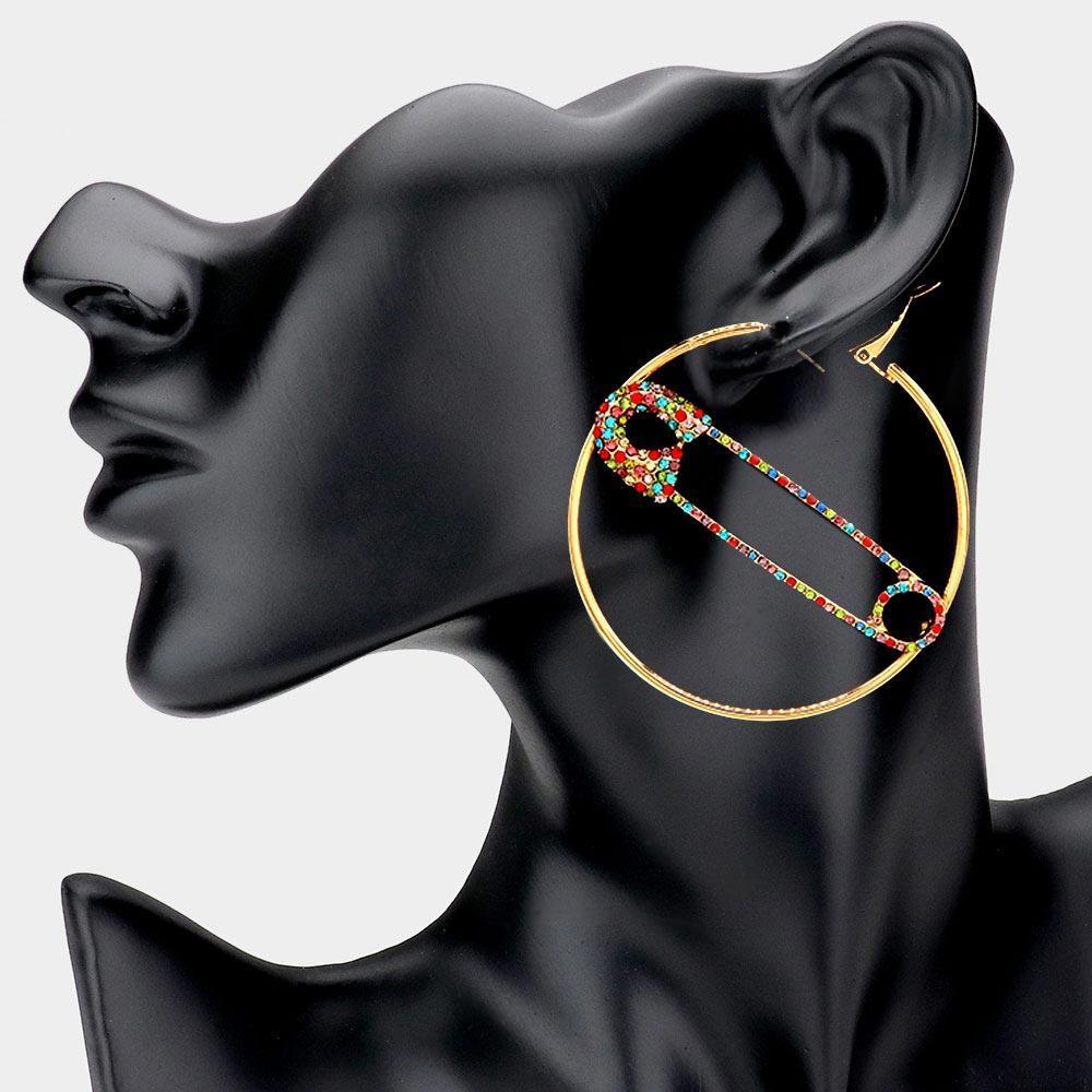 Paperclip Centered Hoop Earrings - Jewelry Store by Erik Rayo
