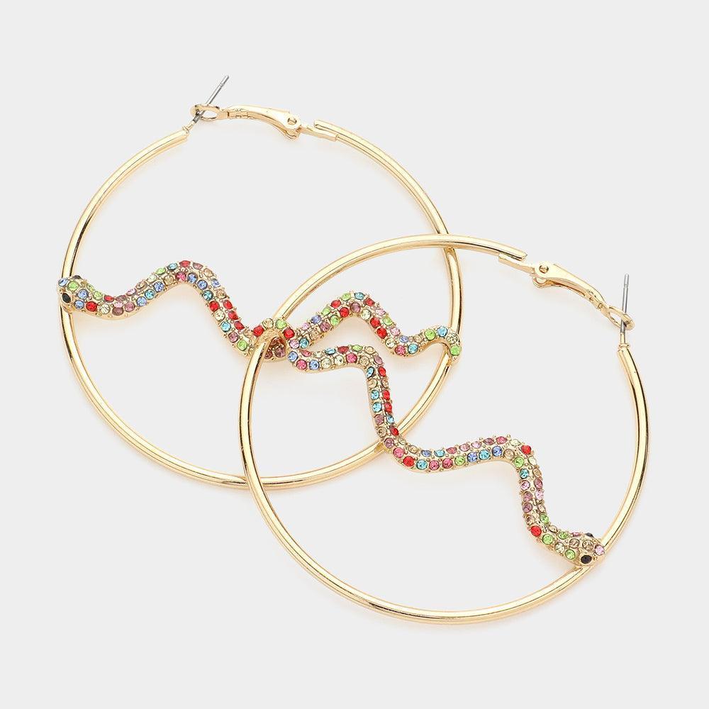 Snake Centered Hoop Earrings - Jewelry Store by Erik Rayo