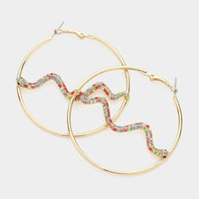 Load image into Gallery viewer, Snake Centered Hoop Earrings
